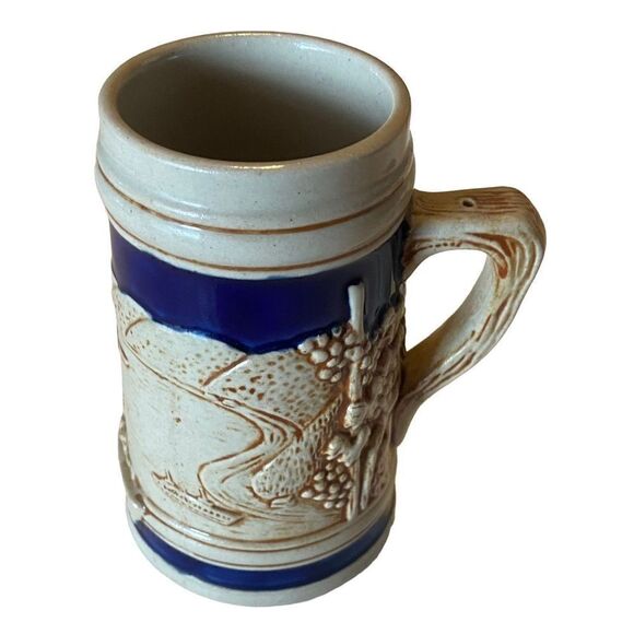 Vtg German Beer Stein LORELEY- 4 3/4” tall-HANDPAINTED No Lid - Picture 4 of 11